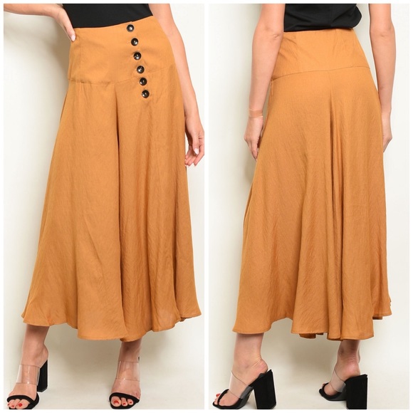 Brick Button-Up Flowy Pants - Picture 3 of 4